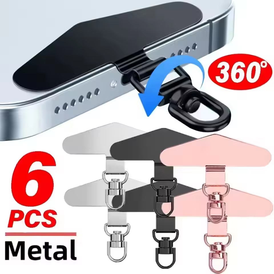 Travel Adapter Universal - สายคล้องโทรศัพท์ป้องกันการสูญหาย พร้อมตัวเชื่อมต่อแบบสากล คลิปหนีบโลหะ แผ่นรองการ์ด อะแดปเตอร์สำหรับ iPhone
