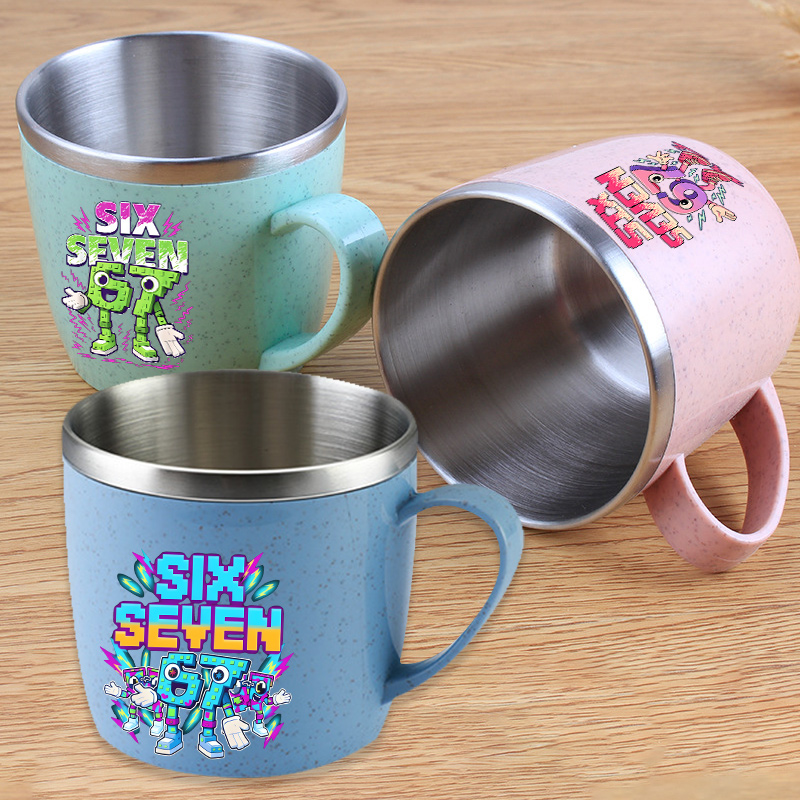 Travel Accessories Girly - แก้วน้ำสเตนเลสสตีลกันกระแทก พกพาสะดวก รุ่น Steal A Brainrot