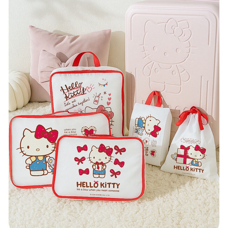 Travel Accessories Girly - กระเป๋าเก็บของเฮลโล คิตตี้ กระเป๋าใส่สัมภาระลายการ์ตูนน่ารัก กระเป๋าเดินทางอเนกประสงค์ สำหรับเด็กผู้หญิง อุปกรณ์เสริม