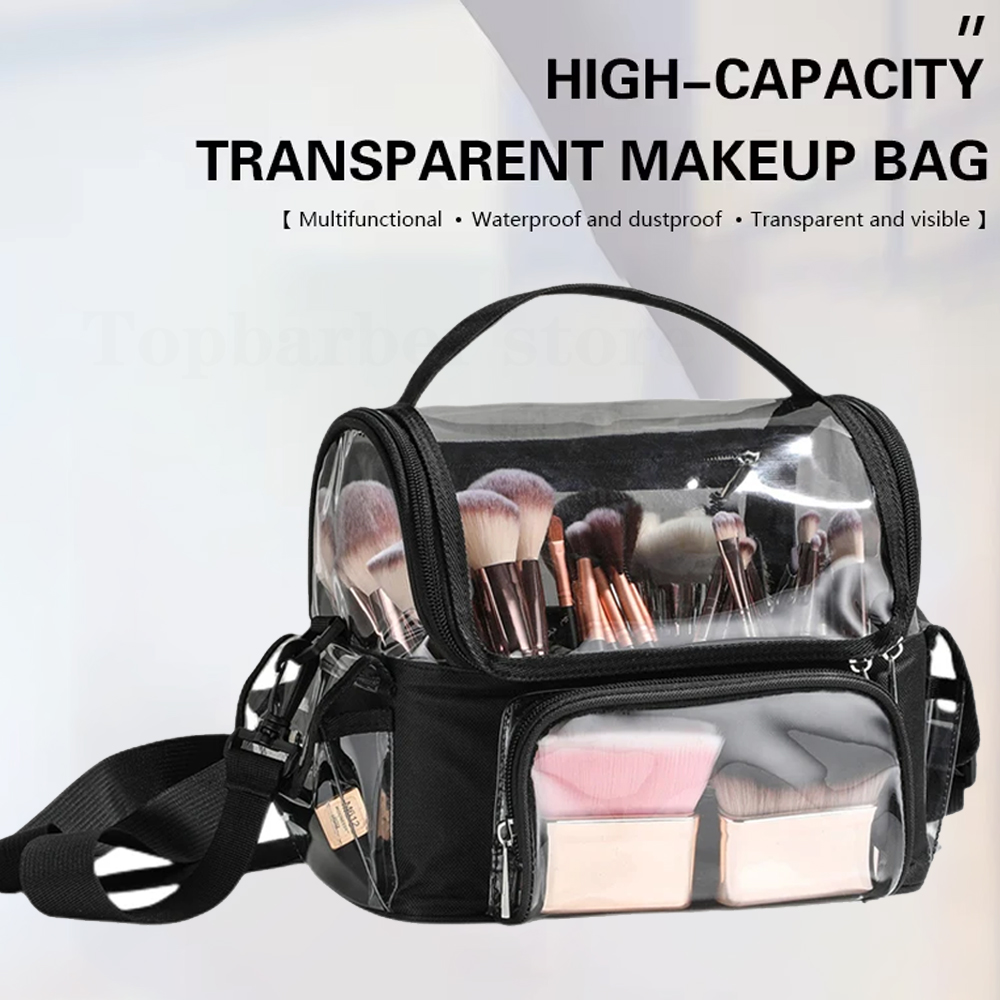Travel Accessories Organizer Case - ผู้ถือแปรงแต่งหน้ากระเป๋าเป้สะพายหลังแต่งหน้าศิลปินกระเป๋าเดินทางกันน้ําเครื่องสําอางค์กระเป๋าปรับสายรัด Divider