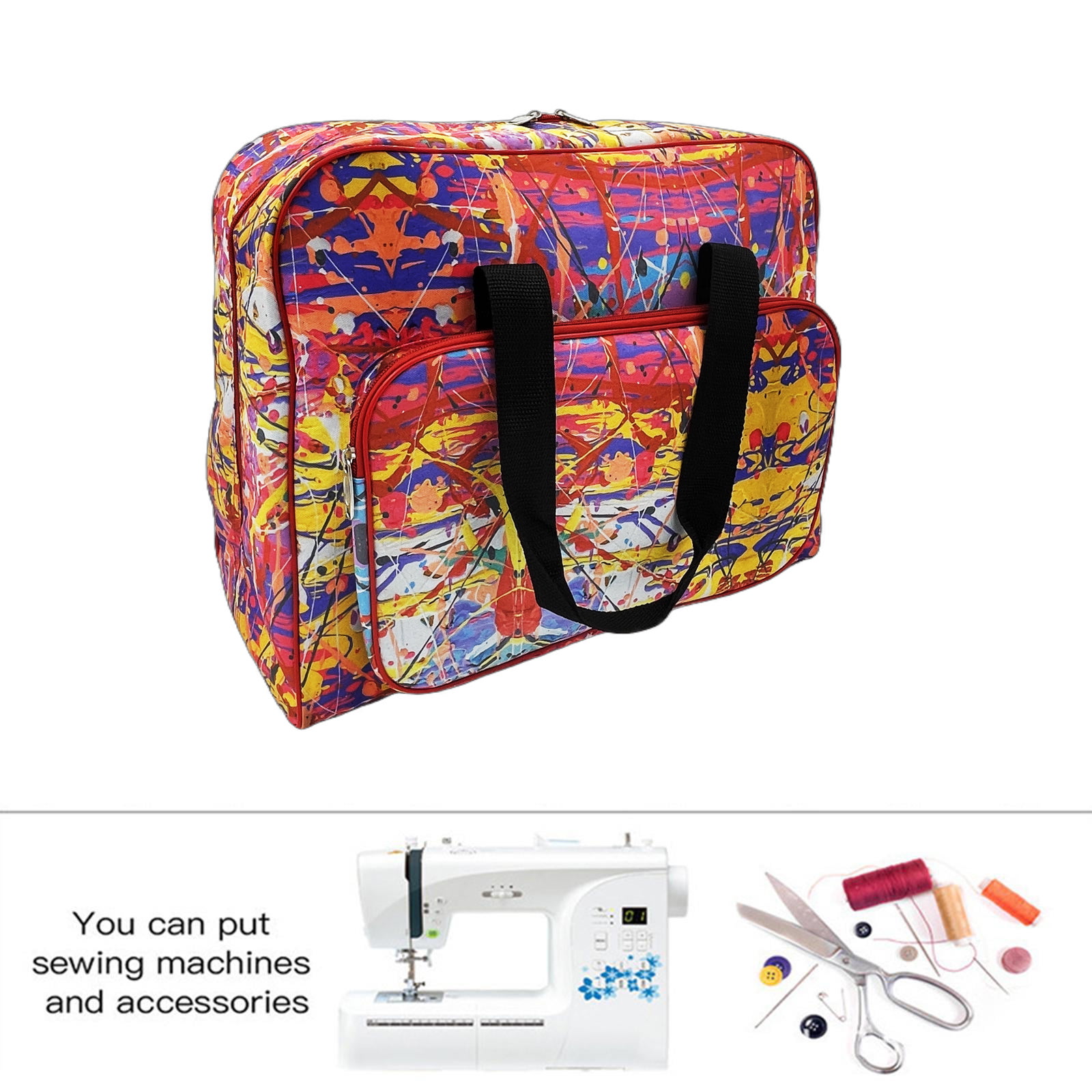 Travel Accessories Organizer Case - เคสพกพาเครื่องเย็บผ้าอุปกรณ์เย็บผ้ากระเป๋าโท้ทท่องเที่ยวแบบอเนกประสงค์กระเป๋าเก็บของมาตรฐานสำหรับบ้านส่วนใหญ่