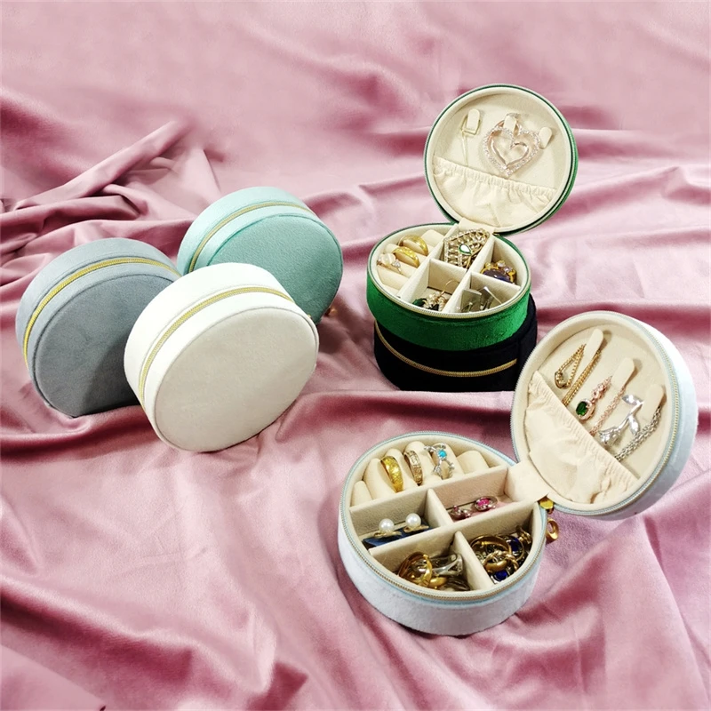 Accessories Travel Jewelry Box - กล่องใส่เครื่องประดับแบบพกพา สไตล์ยุโรป เจ้าหญิงเกาหลี กล่องเก็บเครื่องประดับสำหรับเดินทาง กล่องเก็บต่างหู กล่องเก็บของขนาดเล็ก