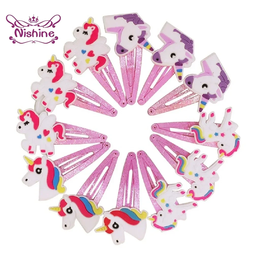 Travel Accessories For 2 Year Old - Nishine 10 ชิ้น/ล็อตยูนิคอร์นคลิปผมการ์ตูนสัตว์ Hairpins เด็กน่ารัก Headwear