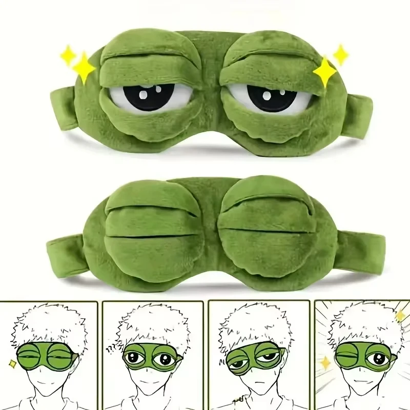 Travel Accessories Deals - หน้ากากตาแบบรูปกบ เกมปาร์ตี้ หน้ากากตาตลก การ์ตูนตุ๊กตาขนนุ่ม เครื่องประดับผมสุดฮิต ผ้าปิดตาแบบพกพา
