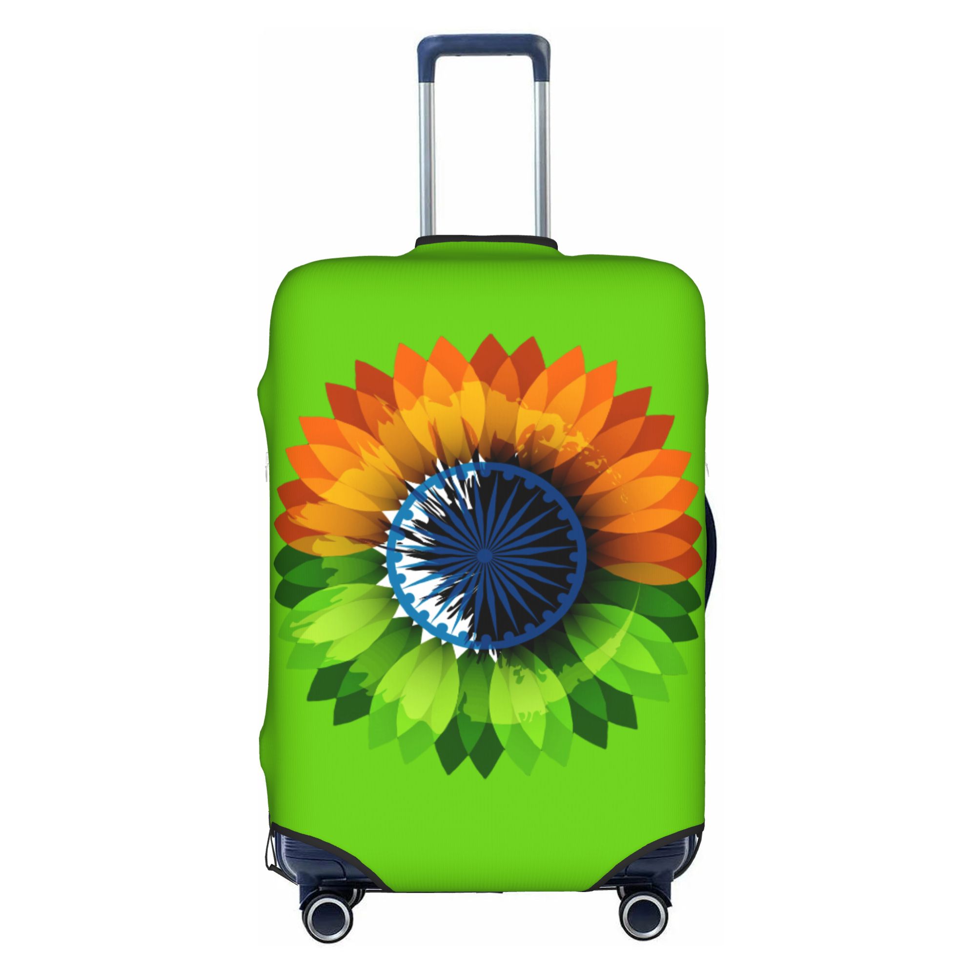 Travel Accessories India - ผ้าคลุมกระเป๋าเดินทางลายธงชาติอินเดียแบบซักได้ สำหรับกระเป๋าเดินทางขนาด 18-32 นิ้ว