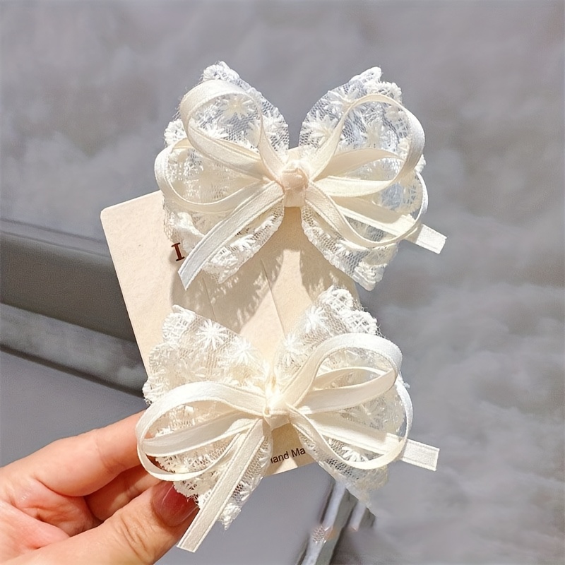 2 ชิ้น Elegant Lace Bow Hairpi - Travel Accessories Designer บทวิจารณ์และราคา