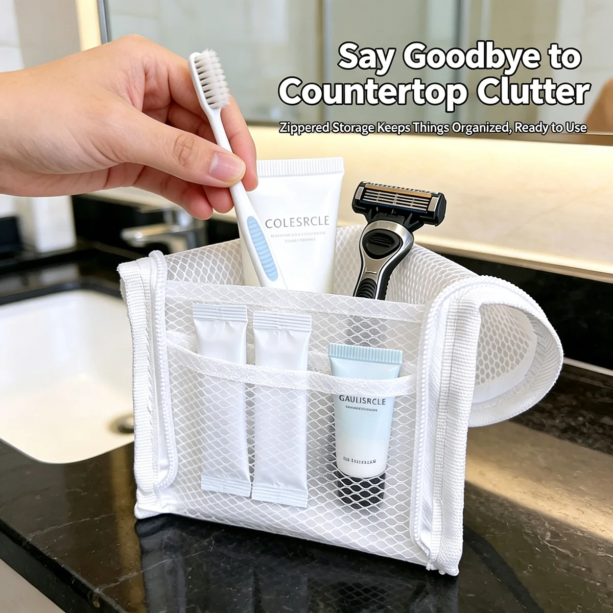 กระเป๋าใส่เครื่องสำอางแบบตาข่า - Travel Accessories Organizer Case บทวิจารณ์และราคา