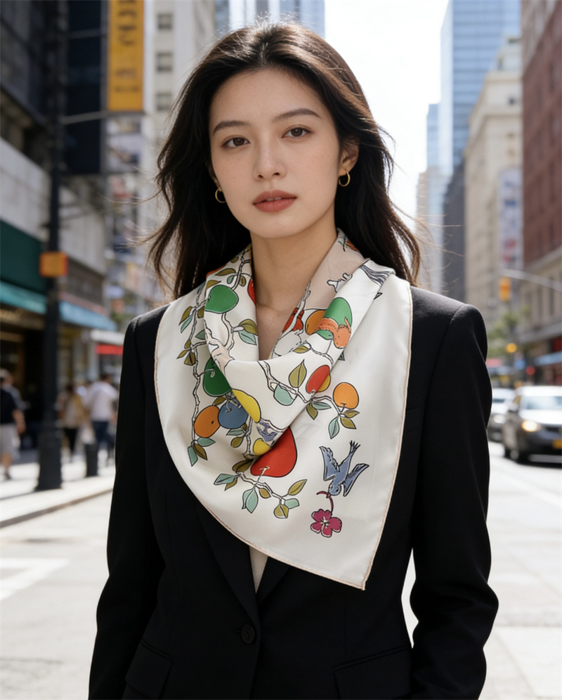 ผ้าพันคอไหมพิมพ์ลาย AB Faced 1 - Travel Accessories Designer บทวิจารณ์และราคา