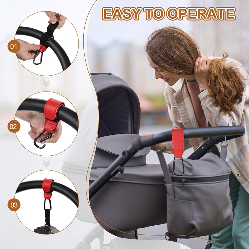 ตะขอเกี่ยวรถเข็นเด็กแบบหนัง 2  - Travel Accessories For 2 Year Old บทวิจารณ์และราคา