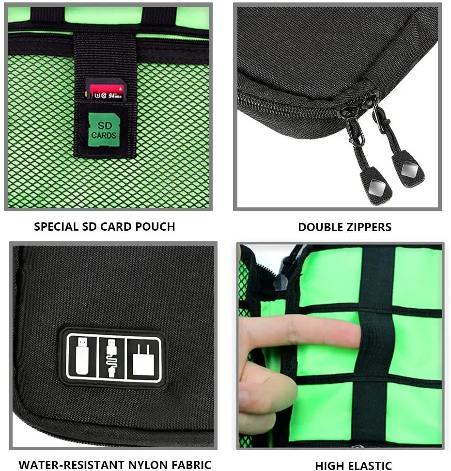 ชุดอุปกรณ์จัดเก็บสายเคเบิล กระ - Travel Accessories Organizer Case บทวิจารณ์และราคา